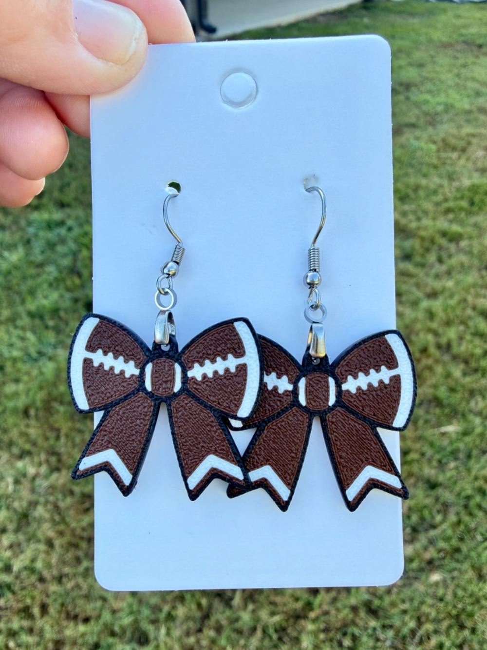 Football Bow Earrings